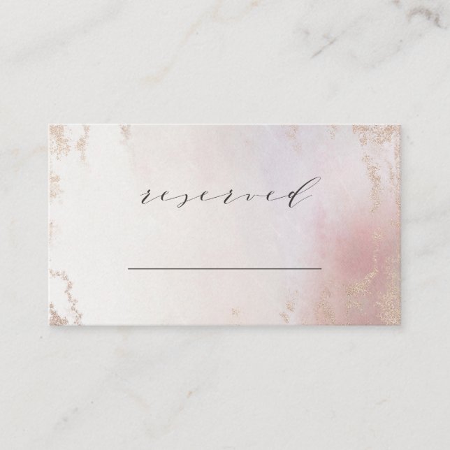 Ombre Blush Pink Frosted Reserved Seating Wedding Place Card (Front)