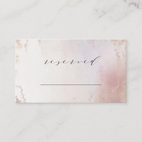Ombre Blush Pink Frosted Reserved Seating Wedding Place Card