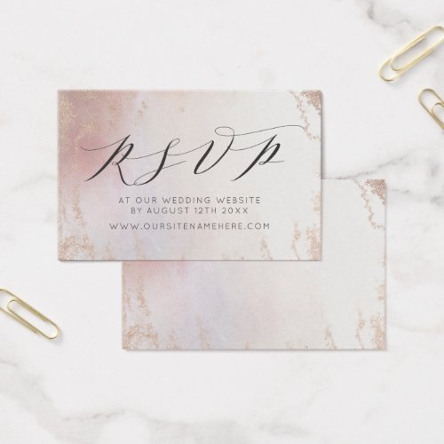 Ombre Blush Pink Frosted Website RSVP Insert Cards