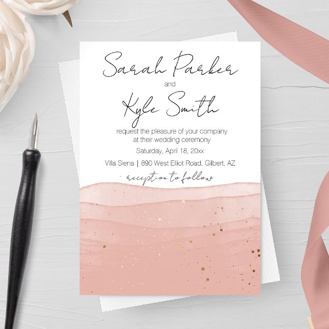 Ombre Blush Pink Wedding Invitation (Creator Uploaded)