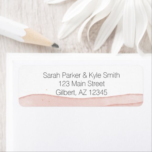 Ombre Blush Pink Wedding Label