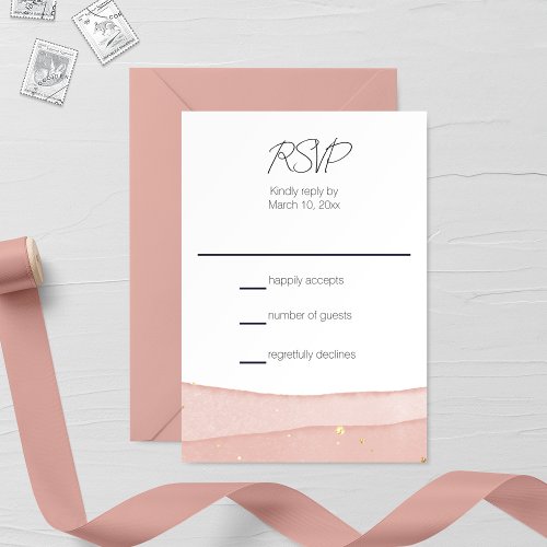 Ombre Blush Pink Wedding RSVP Card