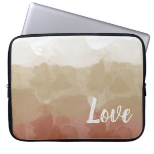 Ombre Brown and Tan Love Graceful Gradient Laptop Sleeve
