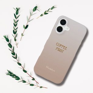 Ombre Brown Personalize Quote & Name Iphone Case