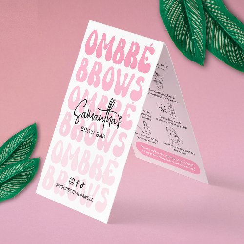Ombr Brows After Care Retro Pink Logo Powder Brow Business Card