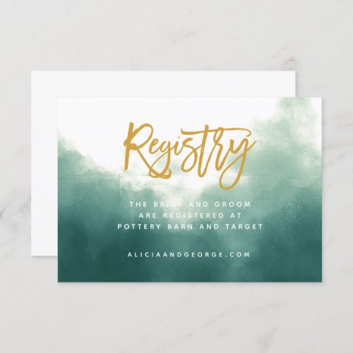 Ombre Brush Typography Registry Card