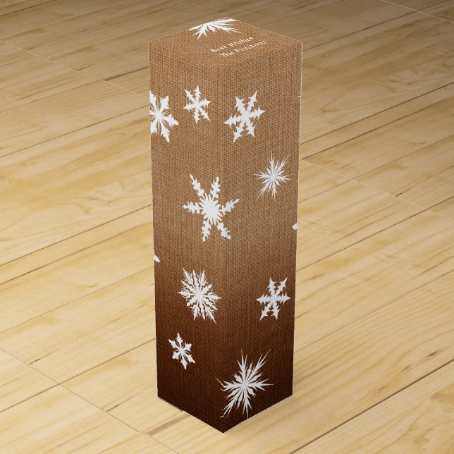 Ombre Burlap Holiday Wine Box (Front)