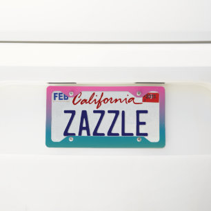 Ombre Candy Pink Green Gradient License Plate Frame