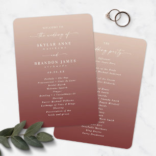 Ombre Champagne & Wine Wedding Ceremony Program