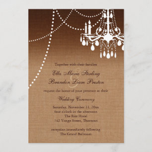Ombre Chandelier Wedding Invitation