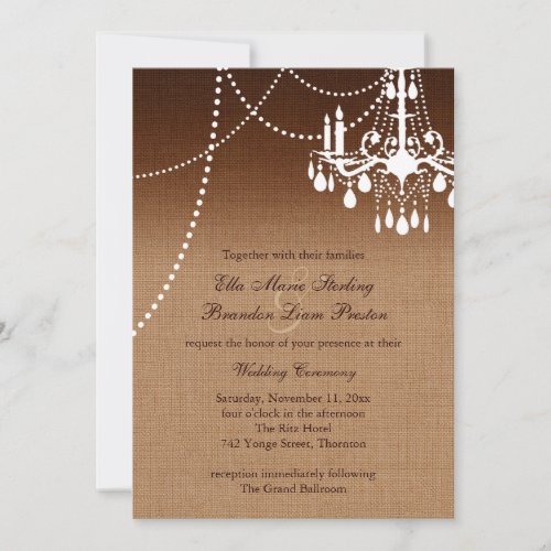 Ombre Chandelier Wedding Invitation