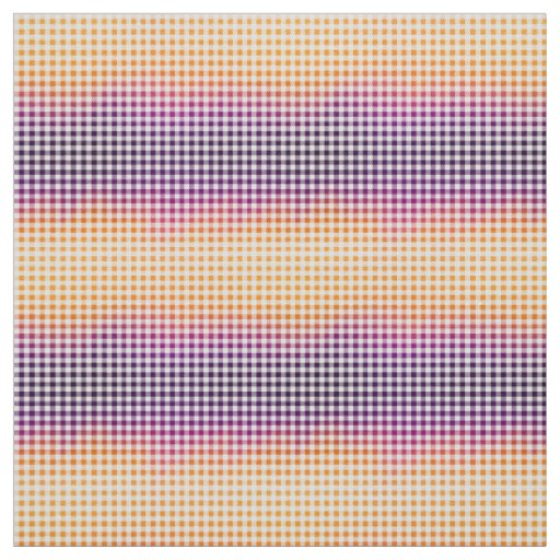 Ombre Check in Pumpkin Orange and Midnight Purple Fabric