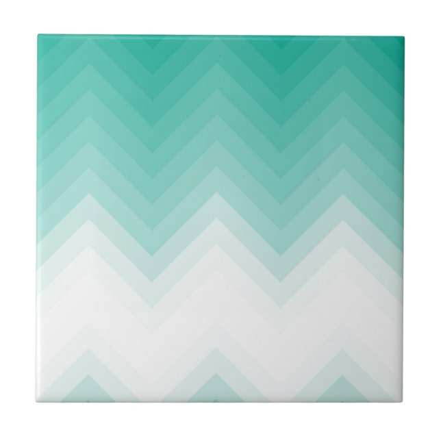 Ombre Chevron Emerald Green Tiles Gradient (Front)