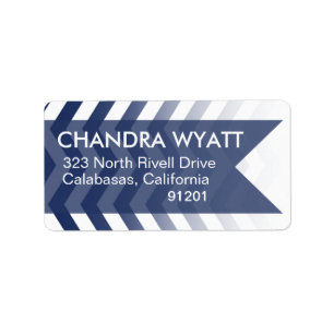 Ombre Chevron Style! navy nautical Label