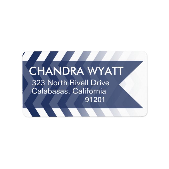 Ombre Chevron Style! | navy nautical Label (Front)