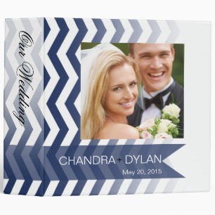 Ombre Chevron Style! wedding album navy Binder