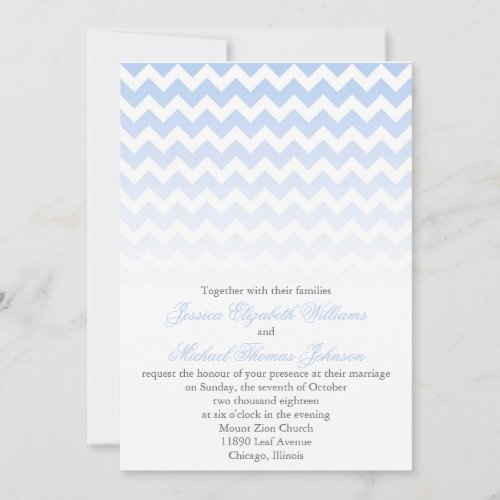 Ombre Chevron Wedding Custom Invite