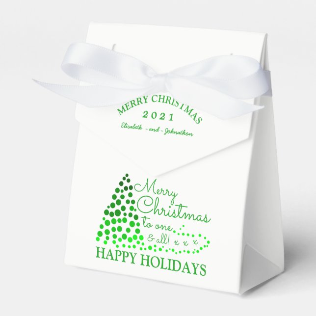 Ombré Christmas Tree, Christmas Favor Box (Front Side)