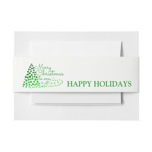 Ombr Christmas Tree Happy Holidays Invitation Be Invitation Belly Band