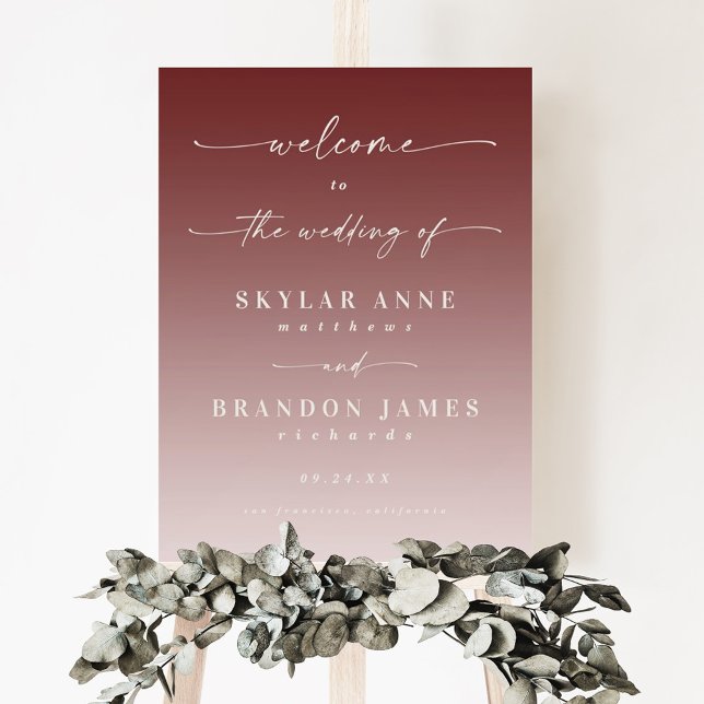 Ombre Cinnamon & Light Pink Welcome Wedding Sign (Creator Uploaded)