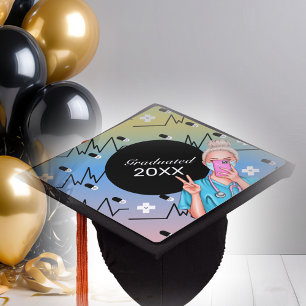 Ombré Colorful Cool Nurses Graduated 2026  Graduation Cap Topper