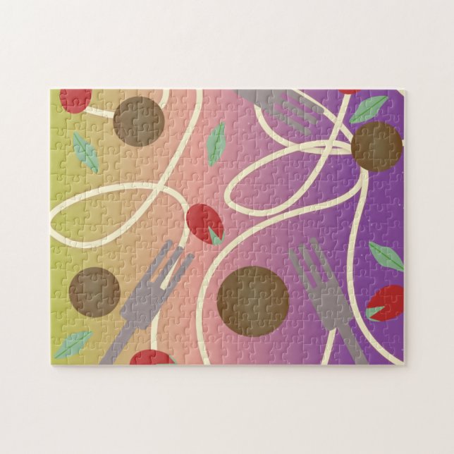 Ombre Colorful Spaghetti Rainbow Jigsaw Puzzle (Horizontal)