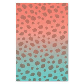 Ombre Coral And Teal Cheetah Spots Tissue Paper by artbyjocelyn at Zazzle