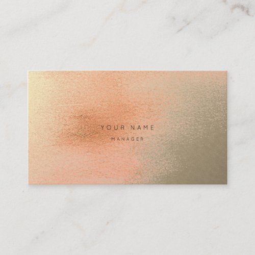 Ombre Coral Gold Metal Abstract Appointment Card