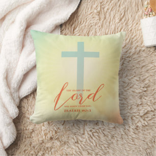 Ombre Cross Scripture Double Sided Throw Pillow