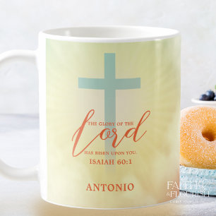 Ombre Cross Scripture Personalized Coffee Mug