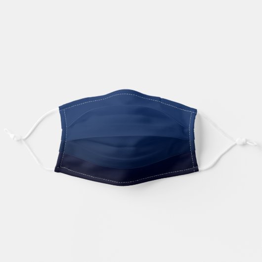 Ombre Dark Blue Adult Cloth Face Mask (Front, Unfolded)