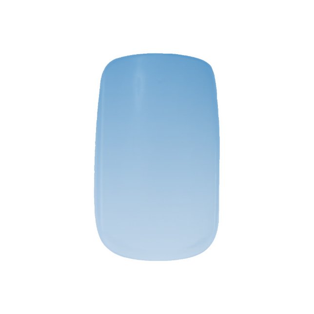 Ombre Dazzling Blue to Placid Blue Minx Nail Art (Left Thumb)