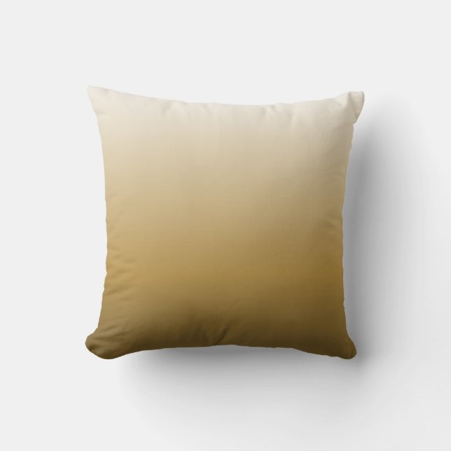 OMBRE Designer Throw Pillow White to Gold (Front)