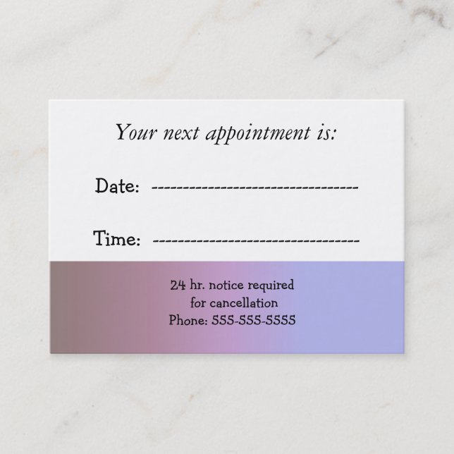 Ombre Doctors Appointment Card (Front)