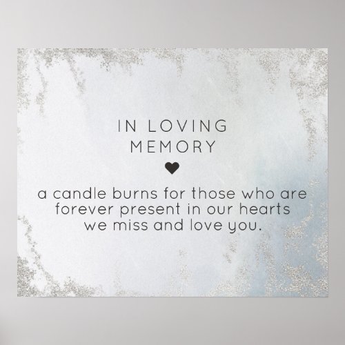 Ombre Dusty Blue Frosted In Loving Memory Sign