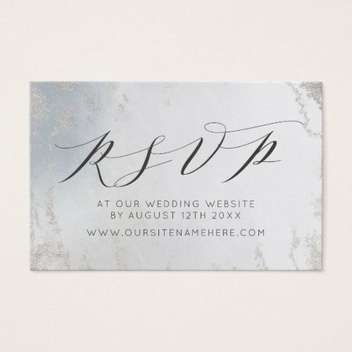 Ombre Dusty Blue Frosted Website RSVP Insert Cards
