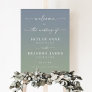 Ombre Dusty Blue & Green Wedding Welcome Sign