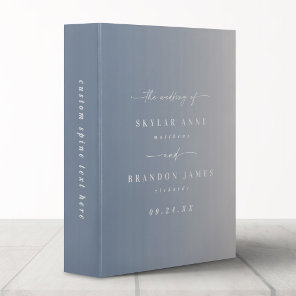 Ombre Dusty Blue & Ivory Wedding Photo Album 3 Ring Binder