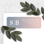 Ombre Dusty Blue & Pink Wedding Return Address Label<br><div class="desc">Elegant Ombre Dusty Blue & Pink Wedding Envelope Return Address Labels. This modern wedding or any event Address Label design is simple and elegant with a chic ombre color gradient fade and trendy fonts. Shown in the new Wedding Color Palette. Also features a simple monogram on the Left side. The...</div>