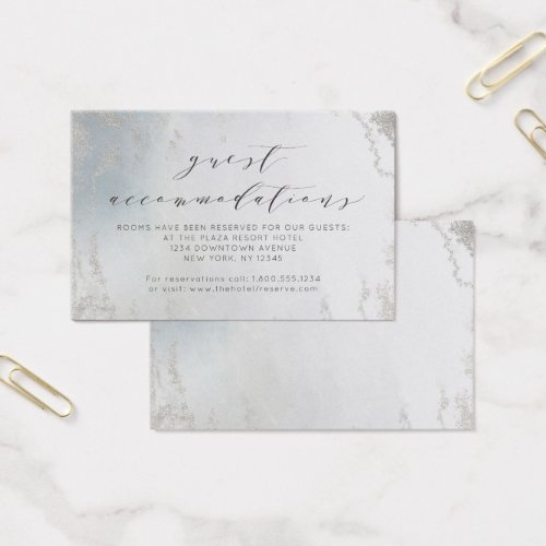 Ombre Dusty Blue Silver Accommodations Insert Card