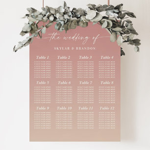Ombre Dusty Rose & Champagne Seating Wedding Sign