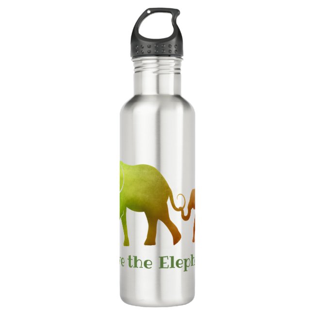 Ombre Elephants Design Water Bottle