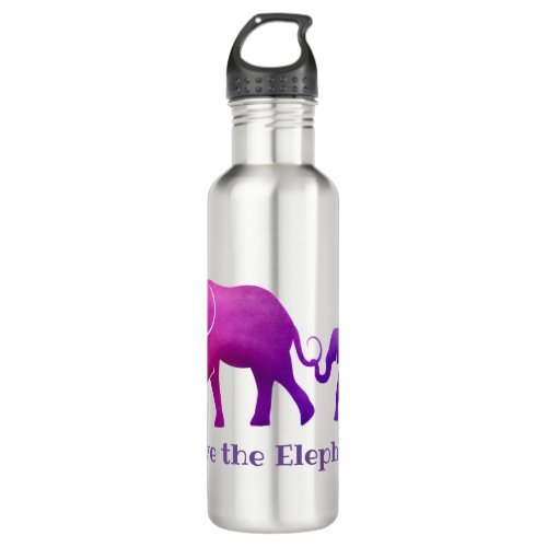 Ombre Elephants Design Water Bottle