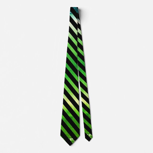 Ombre Emerald Yellow Blue Green Neck Tie (Front)