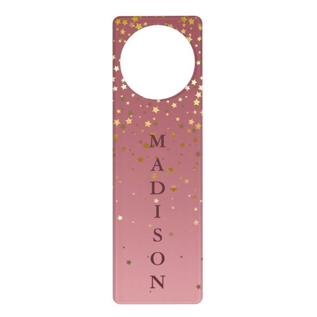 Ombre Fade Marsala And Rose Gold Door Hanger (Front)