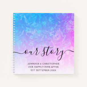 Ombre Floral Our Story Memories Couple's Notebook