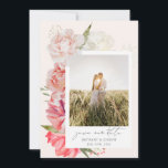 Ombre Floral Wedding Photo Save The Date<br><div class="desc">Ombré white to pink Floral Botanical Elegant Wedding save the date with custom photo and script.</div>