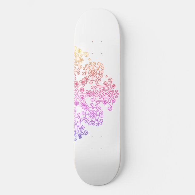 Ombre Flower  Skateboard (Front)