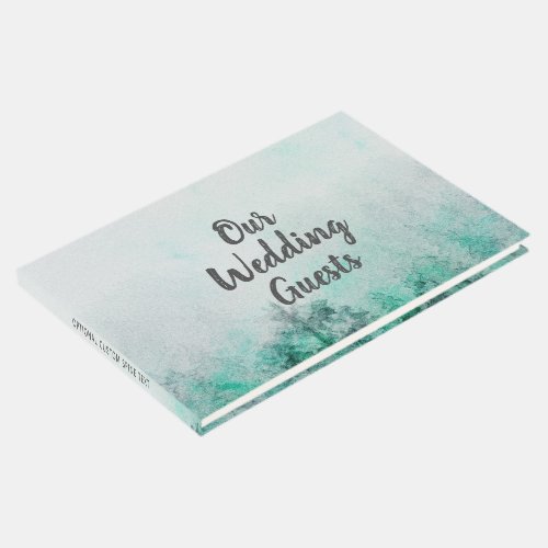 Ombre Forest Watercolor Pine Tree Wedding Monogram Guest Book