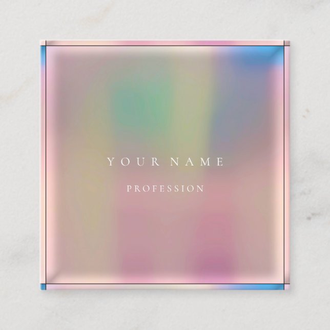 Ombre Framed Simply Professional  Gold Minimal Square Business Card (Front)
